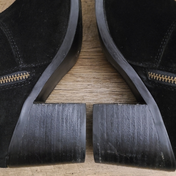 🖤STEVE MADDEN Pierce Black Suede Block Heel Ankle Boots Size 9.5 - Picture 6 of 13